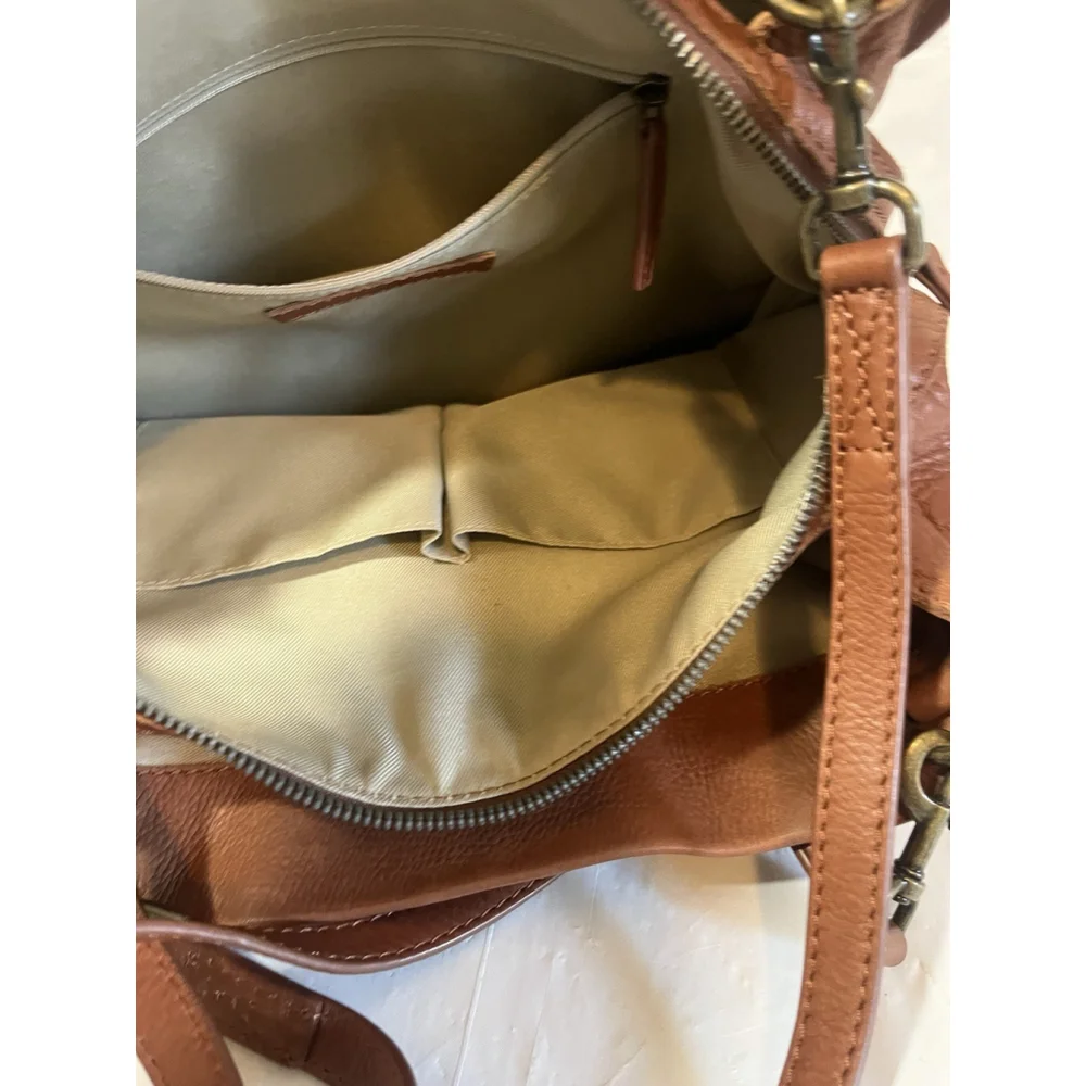 AMERICAN LEATHER CO. Lenox Leather Satchel brandy smooth leather